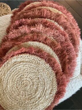 Fringed Woven Placemats / Chargers Set of 8